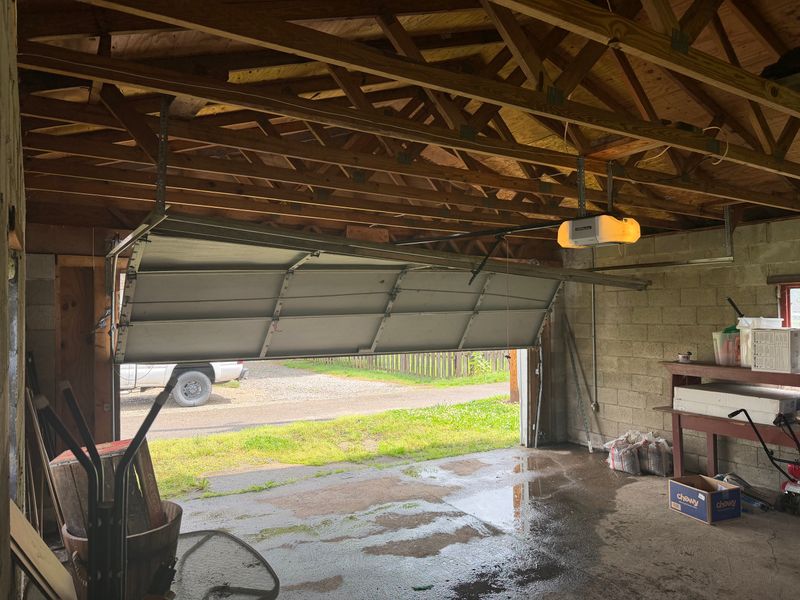 Garage Door Off Track and Stuck Open - Fixed