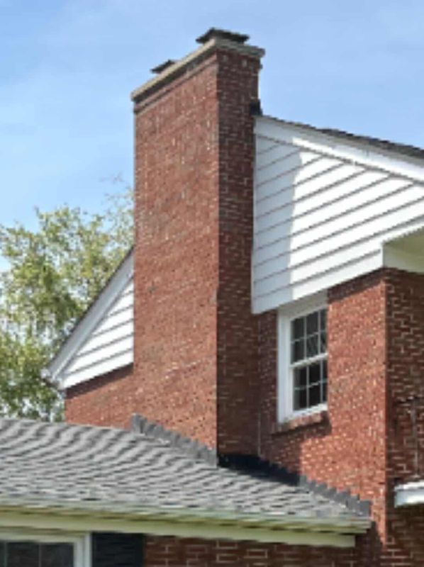 7/1/2025 tuck-pointed the chimney/ pored chimney top