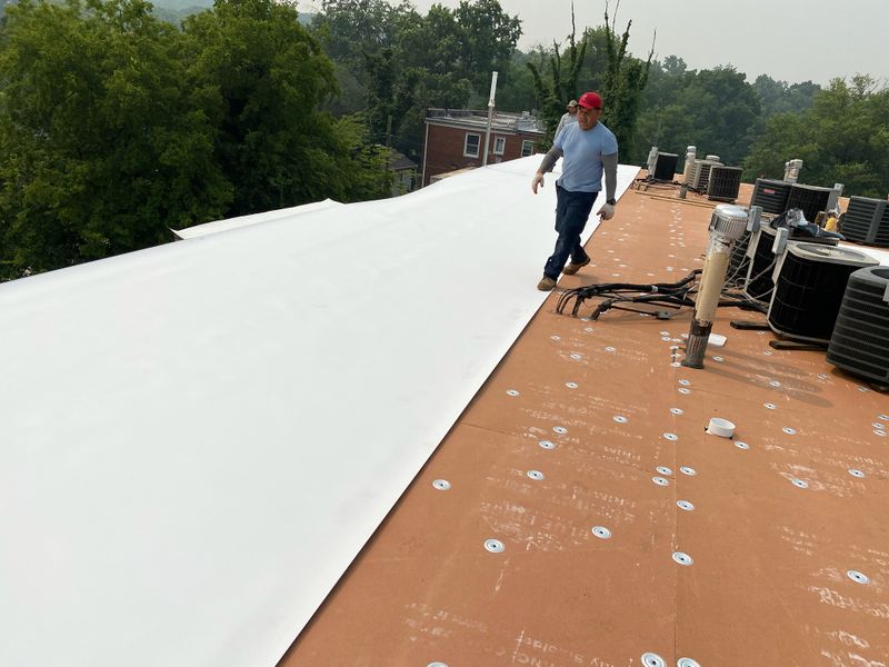 TPO Flat roof installation 
