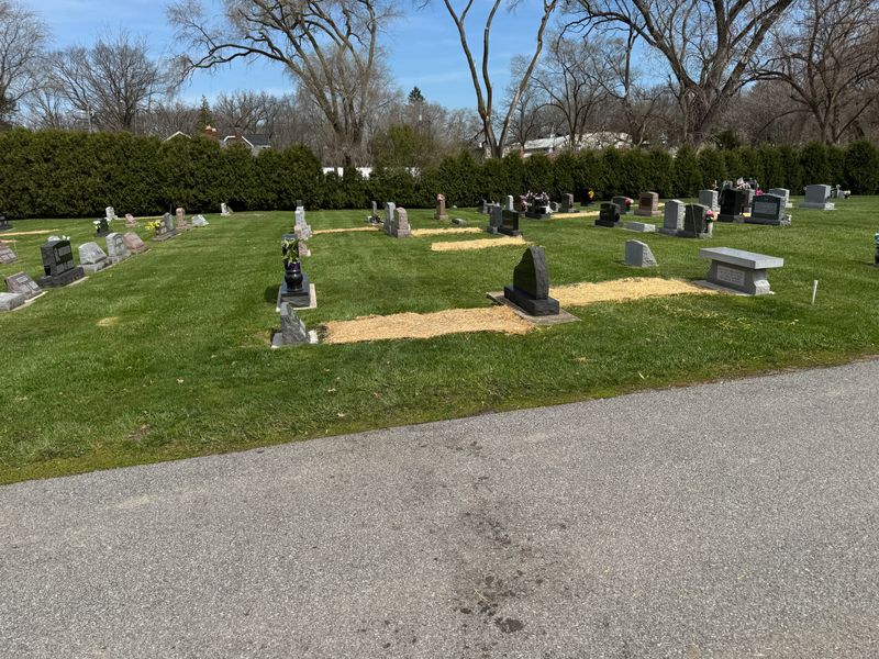 Top Dressing and Seeding at Holy Name Church Cemetery in Cedar Lake