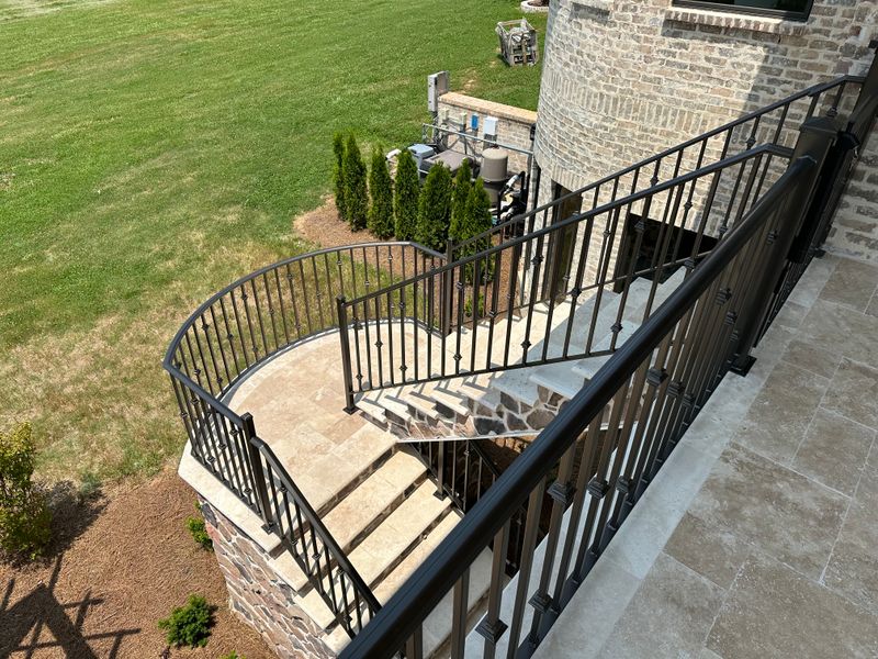 Ornamental iron railings
