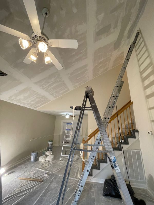 Pop corn roof removal and general interior painting Clarksville TN
