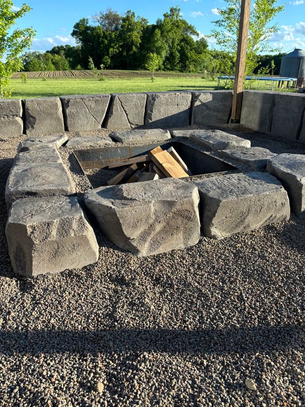 Carved Concrete Retaining Walls 