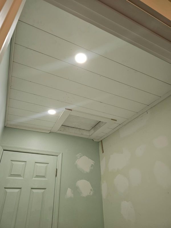 Modern Shiplap Ceiling & Lighting Upgrade