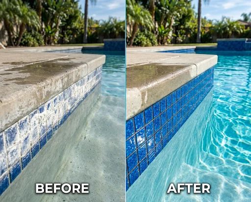 Pool Tiling (calcium build up cleaning)