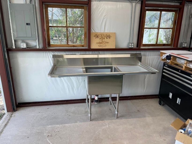 Commercial stainless sink and waste