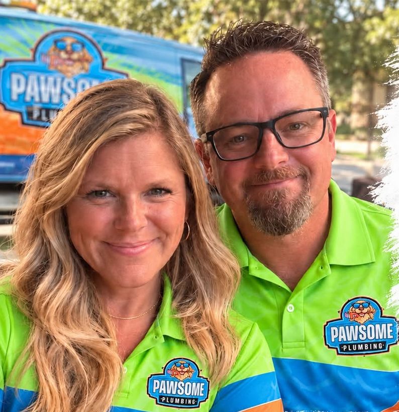 Cameron and Brittany, owners of Pawsome Plumbing