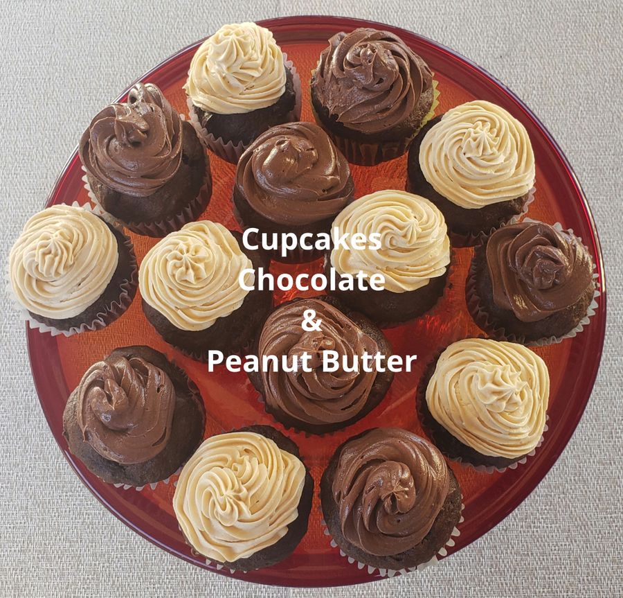Chocolate and peanut butter cupcakes