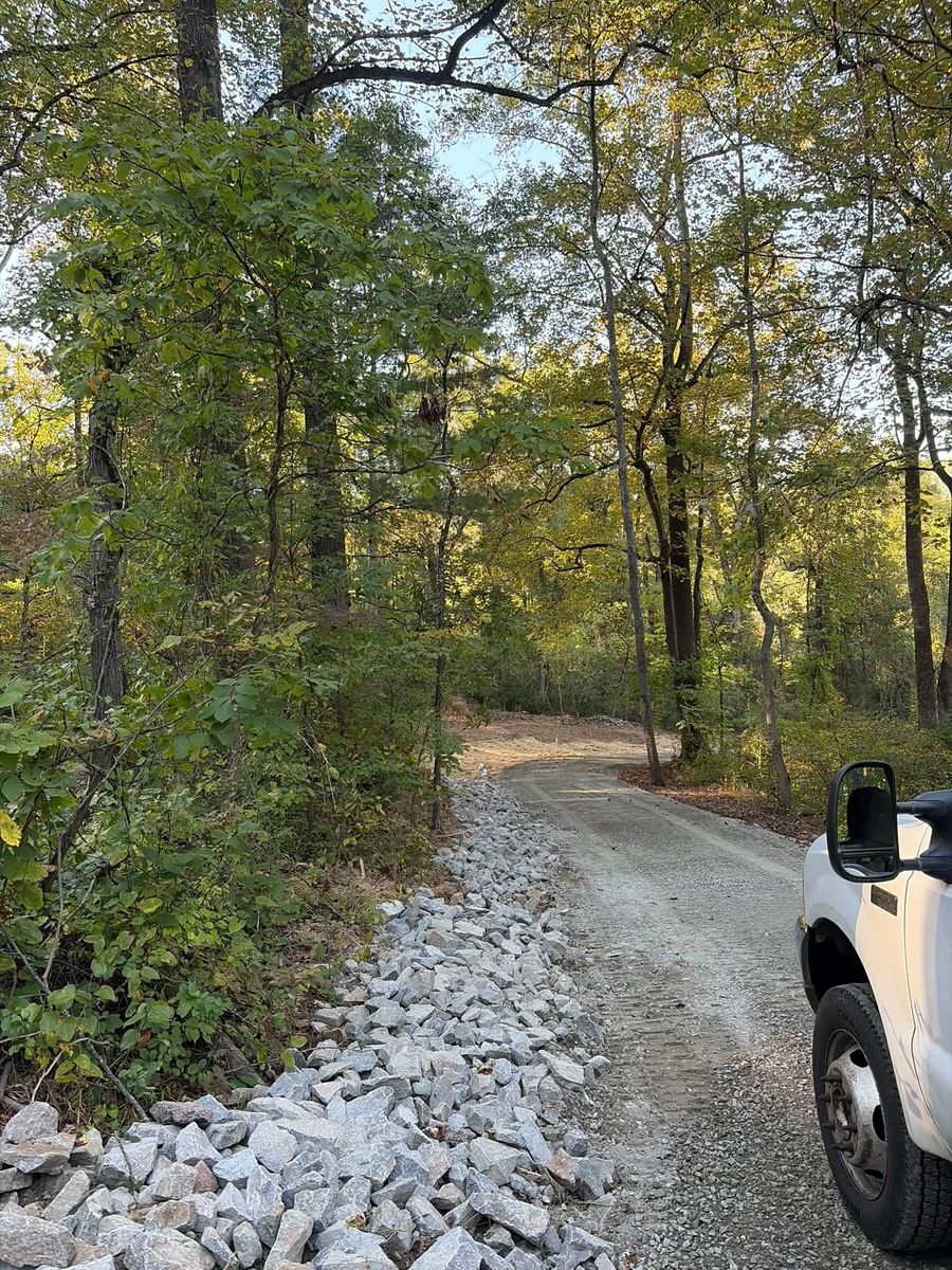 Road edge lined with new stone