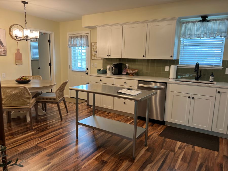 Kitchen with white cabinets after a clean