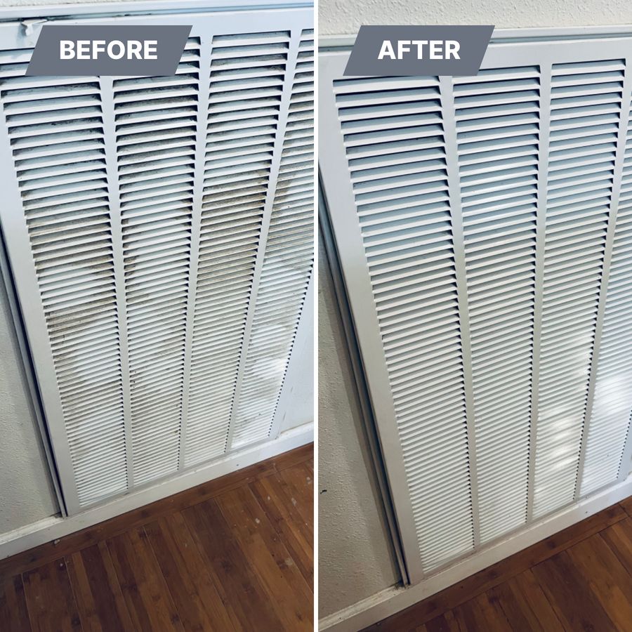 Return vent before and after cleaning