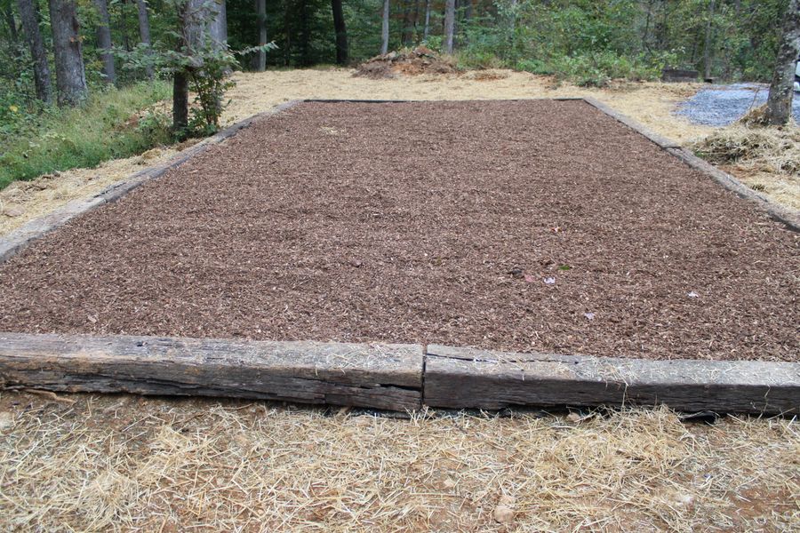 Framed gravel pad ready for a shed