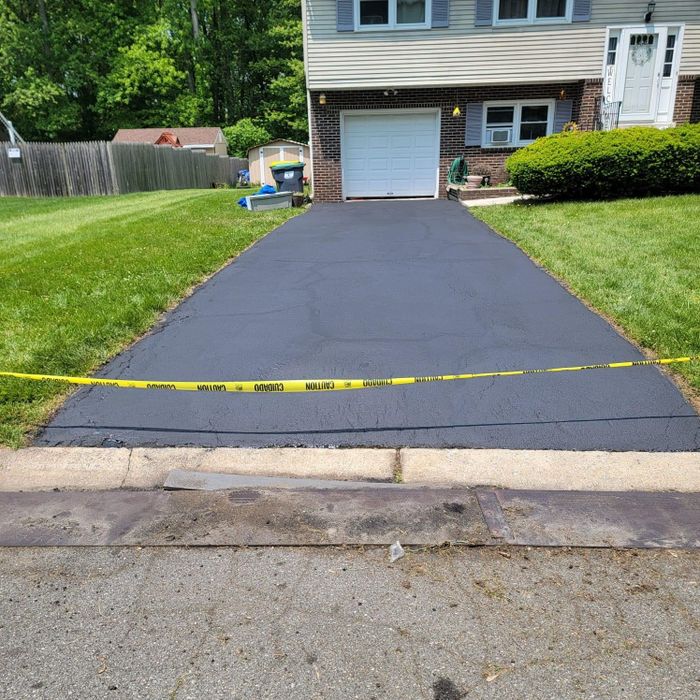 Driveway sealcoating, after