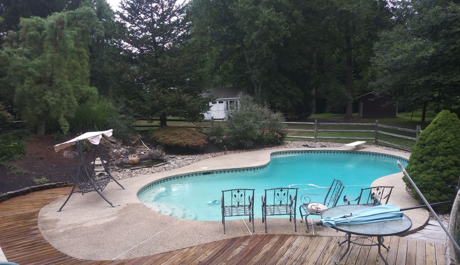 Pool deck cleaned, after