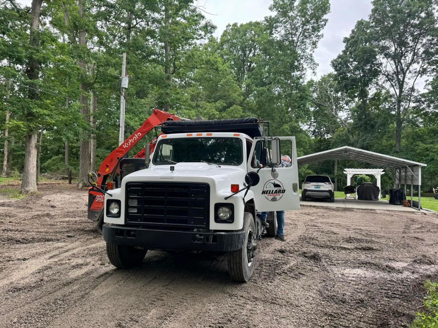 Hellard Concrete dump truck seen from the front