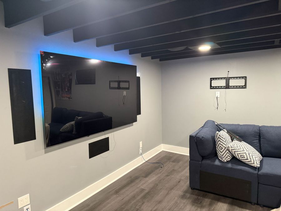 Wall mounted TV installation by Legacy Smart System in a North Jersey home