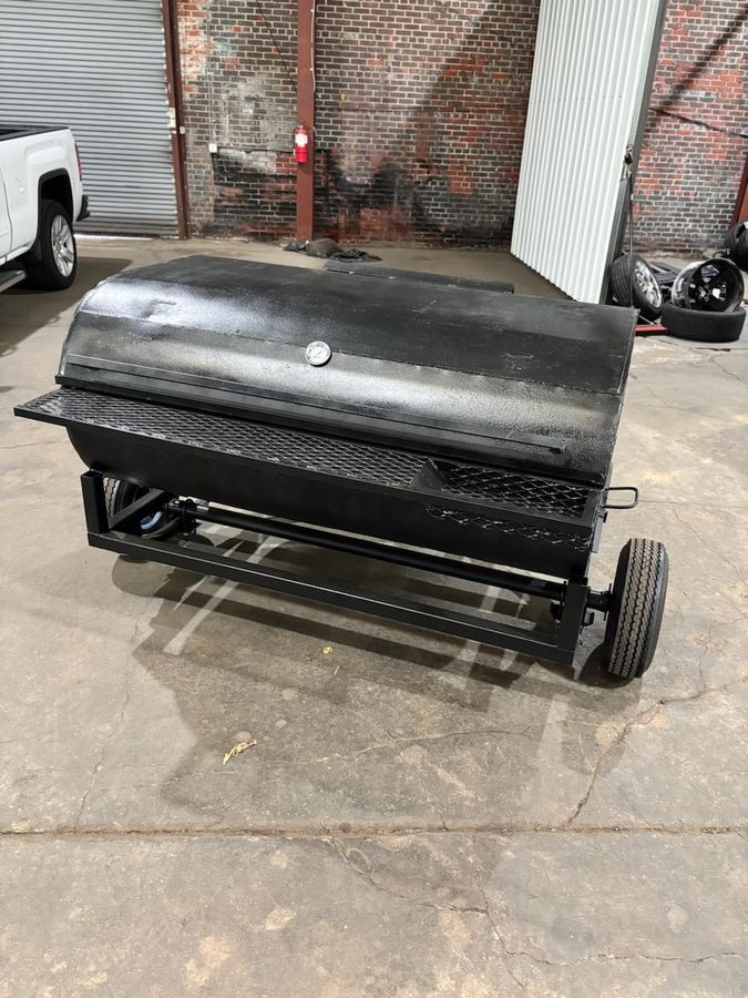 Trailer-mounted custom pig cooker