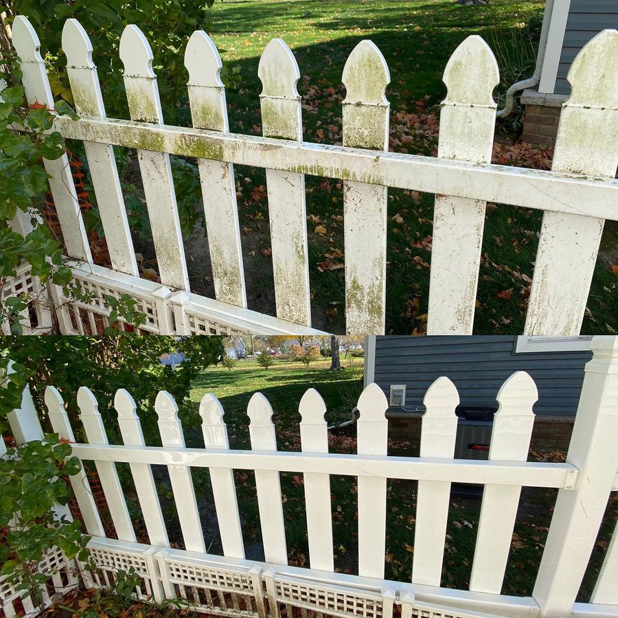 A clean fence line beside a Macomb Township home
