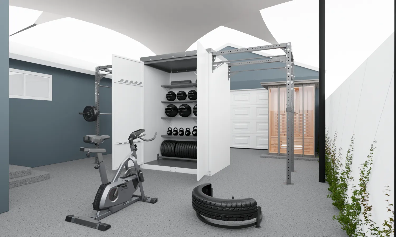 Garage Gym Design & Build for Beachside Interiors in Newport Beach, CA