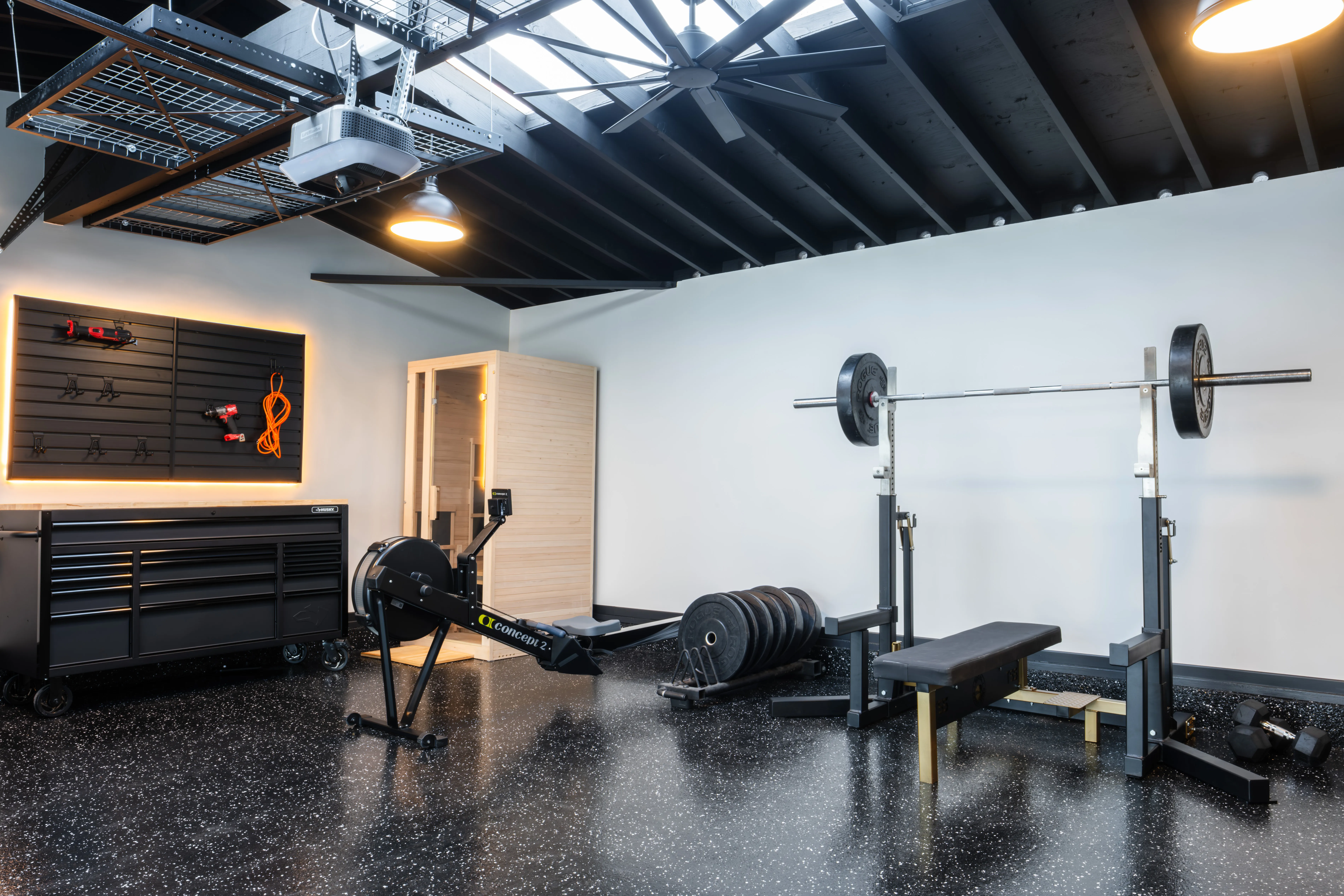 Garage Gym Design & Build for Beachside Interiors in Newport Beach, CA