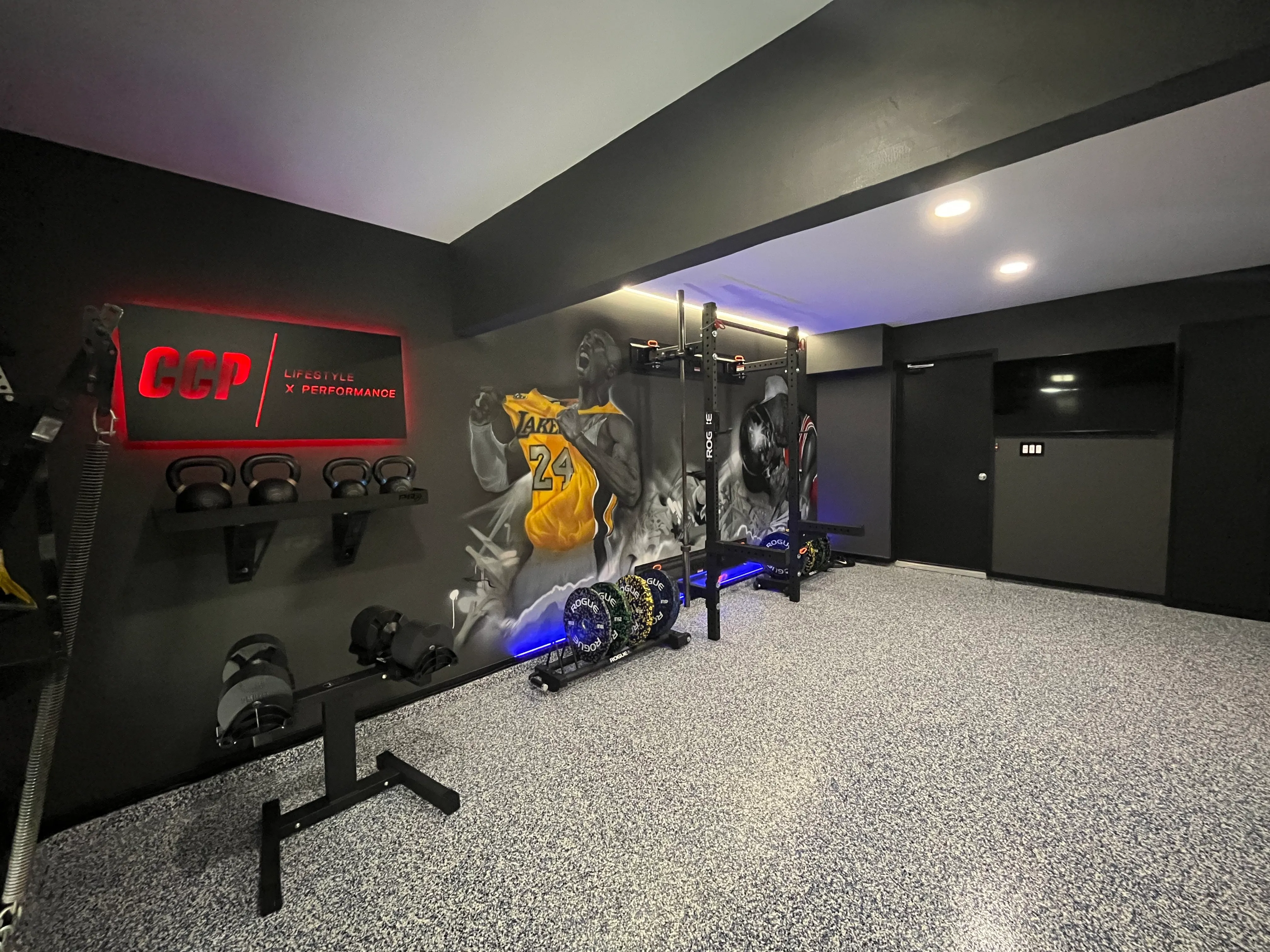 Garage Gym Design & Build for Beachside Interiors in Newport Beach, CA