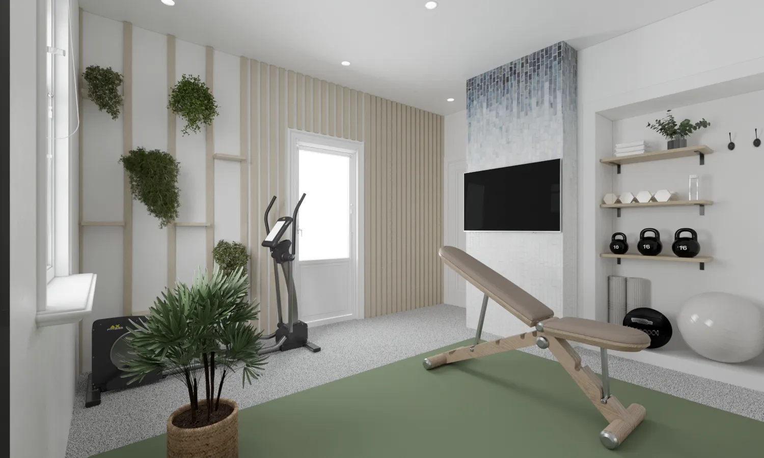 Garage Gym Design & Build for Beachside Interiors in Newport Beach, CA