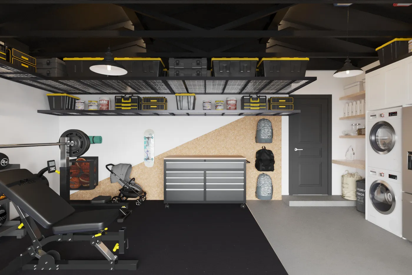 Garage Gym Design & Build for Beachside Interiors in Newport Beach, CA