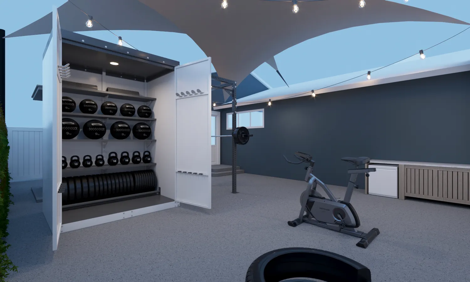 Garage Gym Design & Build for Beachside Interiors in Newport Beach, CA