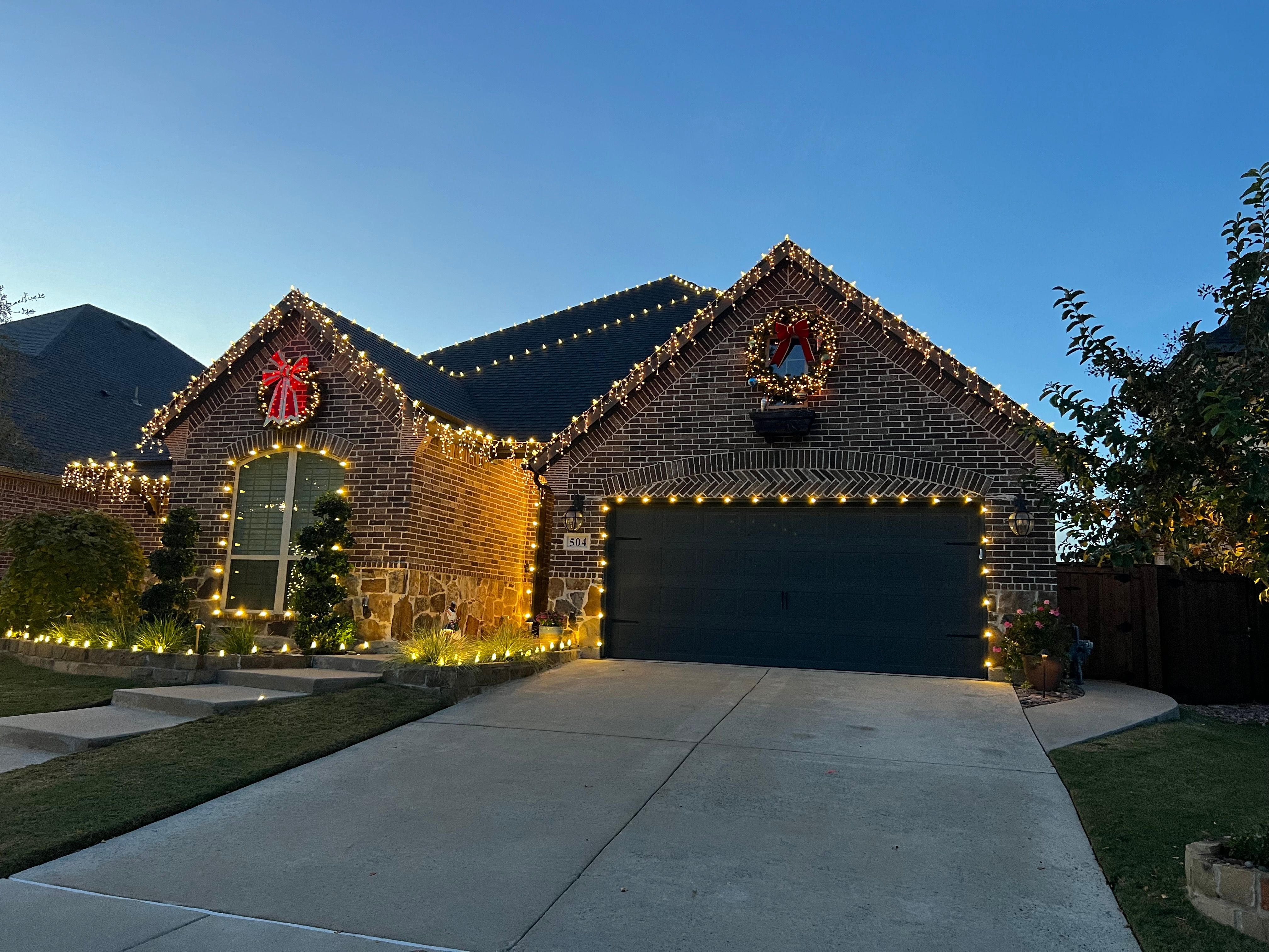 Holiday Lights for Landscape Legends in Roanoke, TX