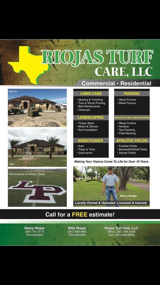  for Riojas Turf Care in Alice, TX