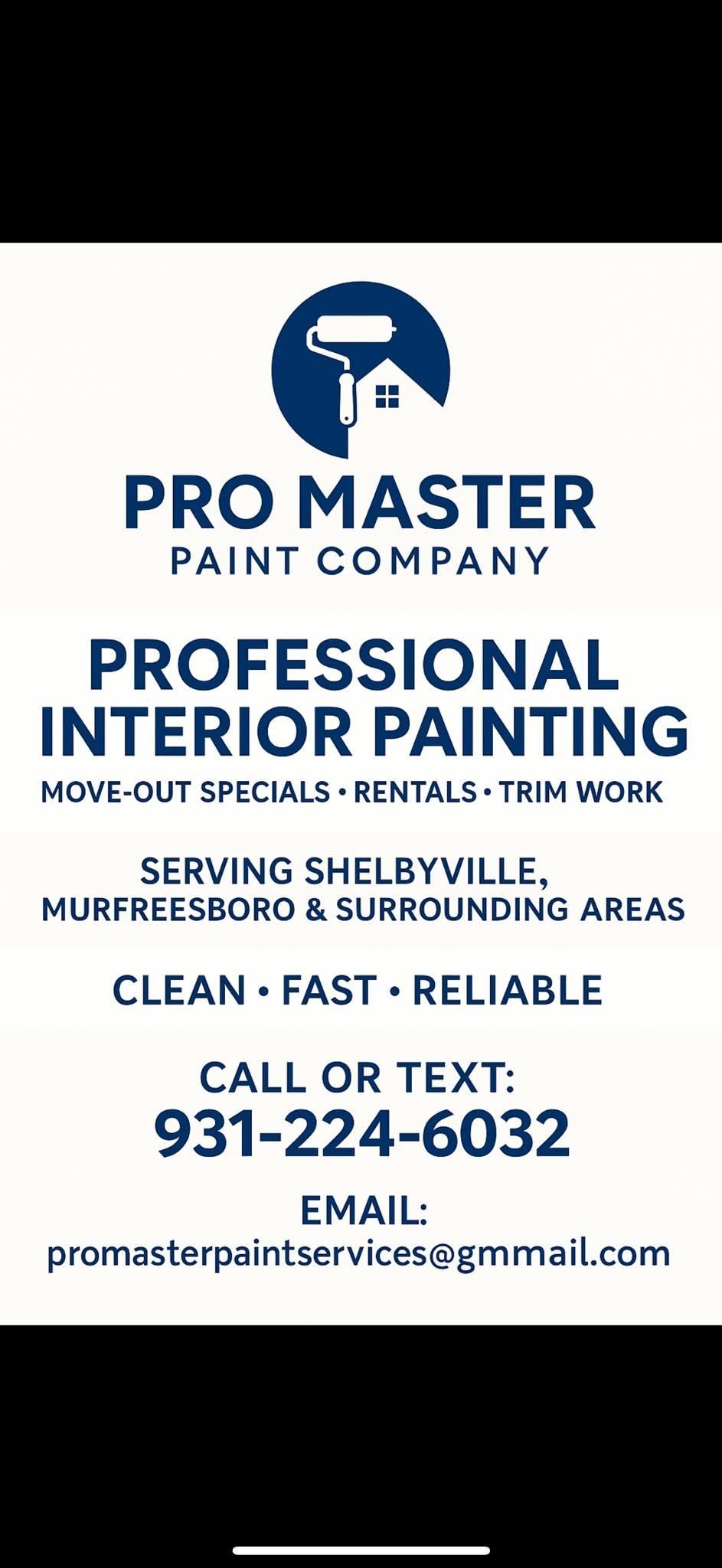  for Pro Master Painting Company in Shelbyville, TN