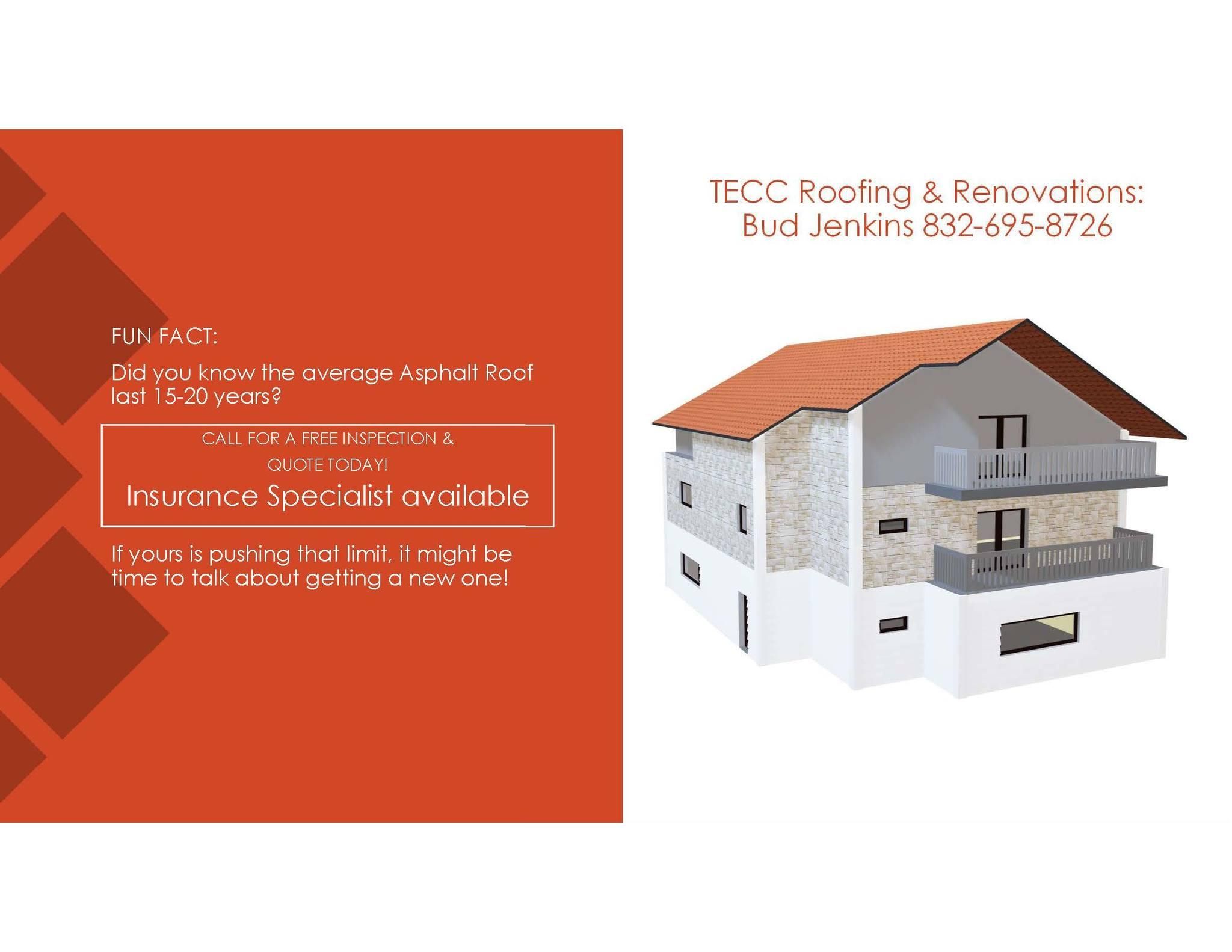  for TECC Roofing & Renovations in Harris County, TX