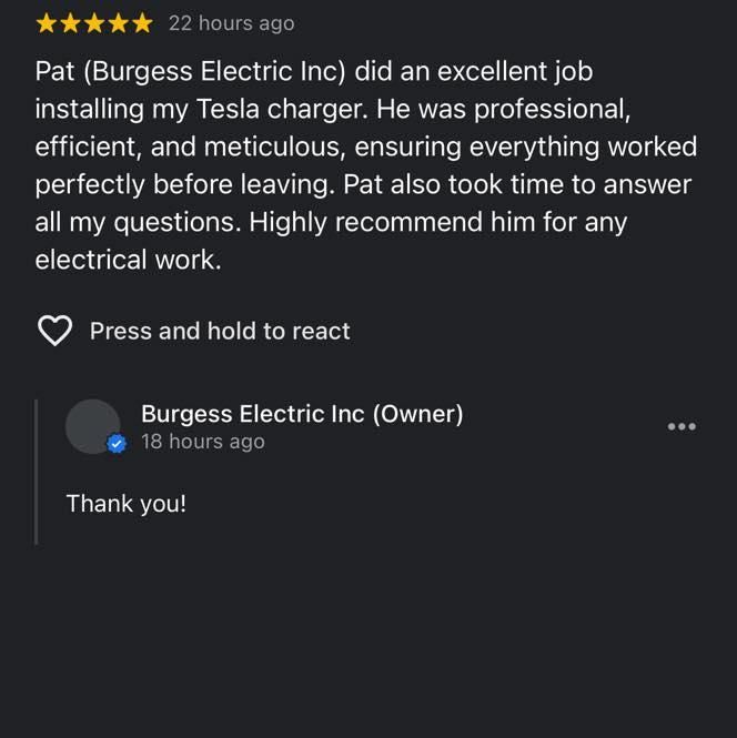  for Burgess Electric in Douglas, MA