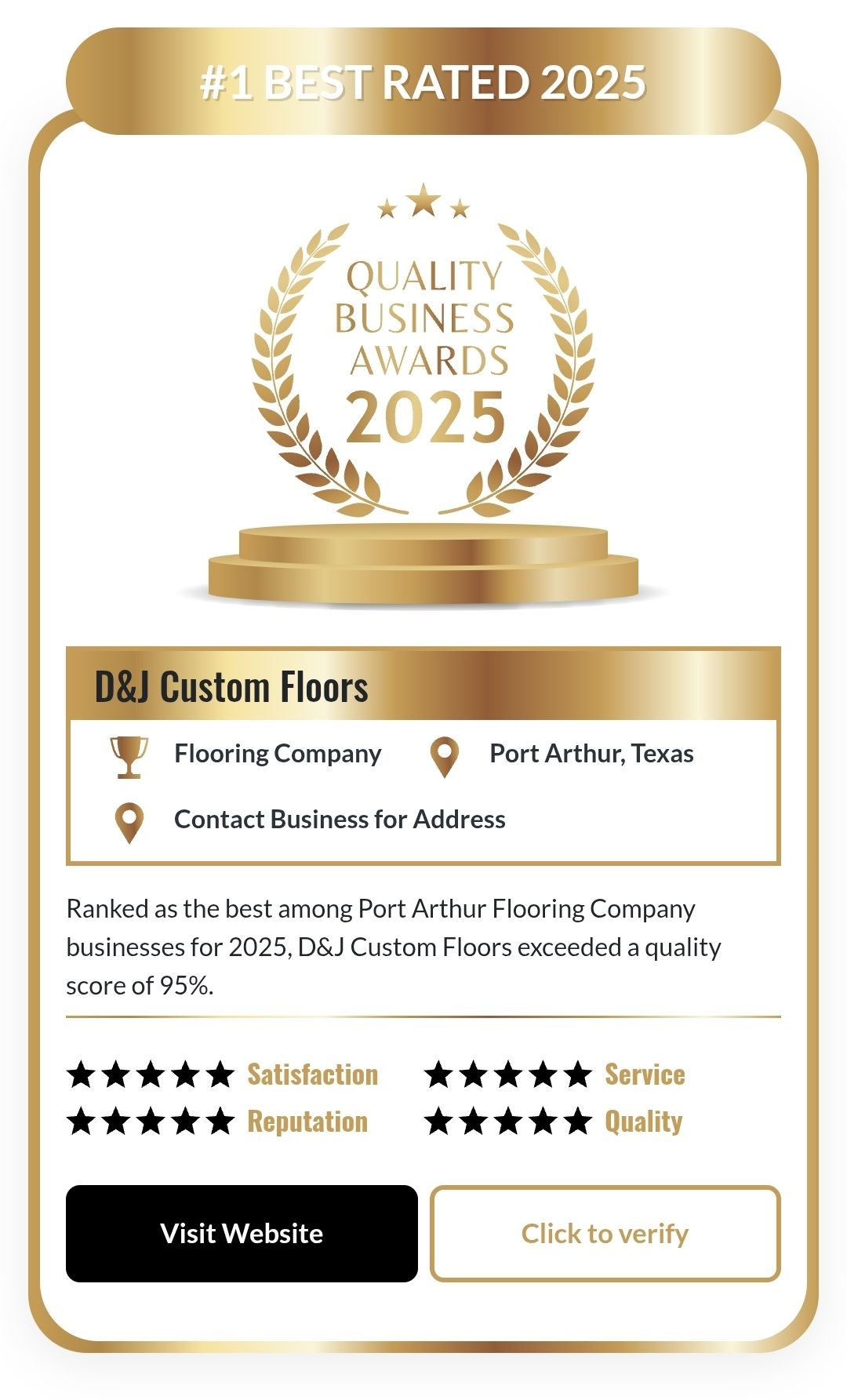  for D&J Custom Floors in Nederland, TX