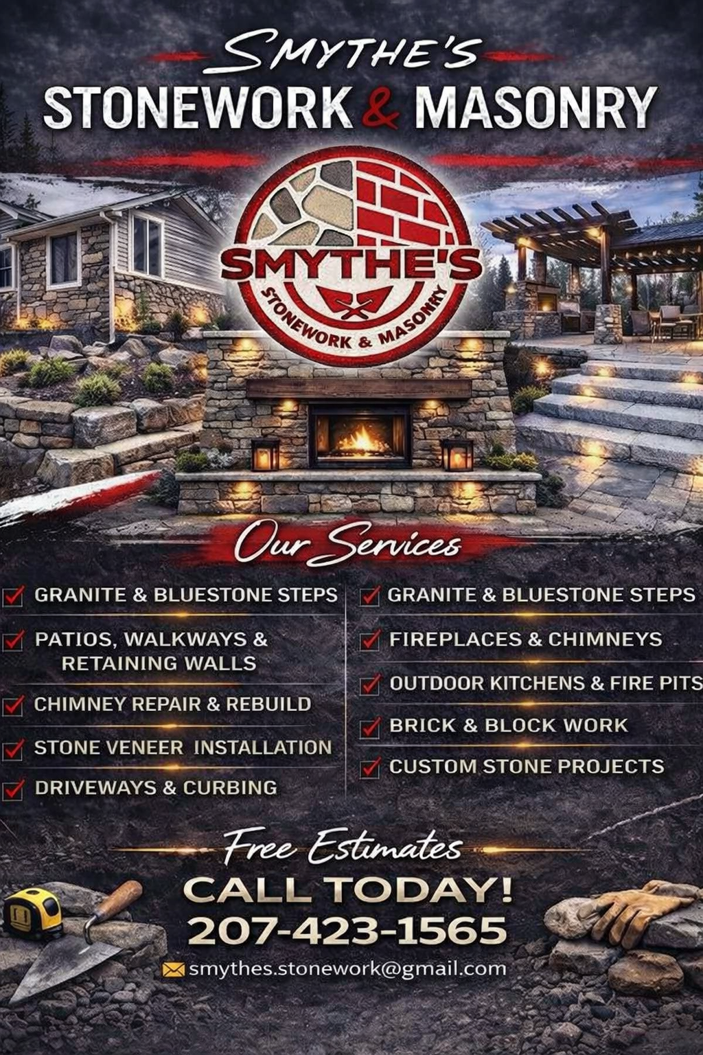  for Smythe’s Stonework & Masonry in Buxton, ME