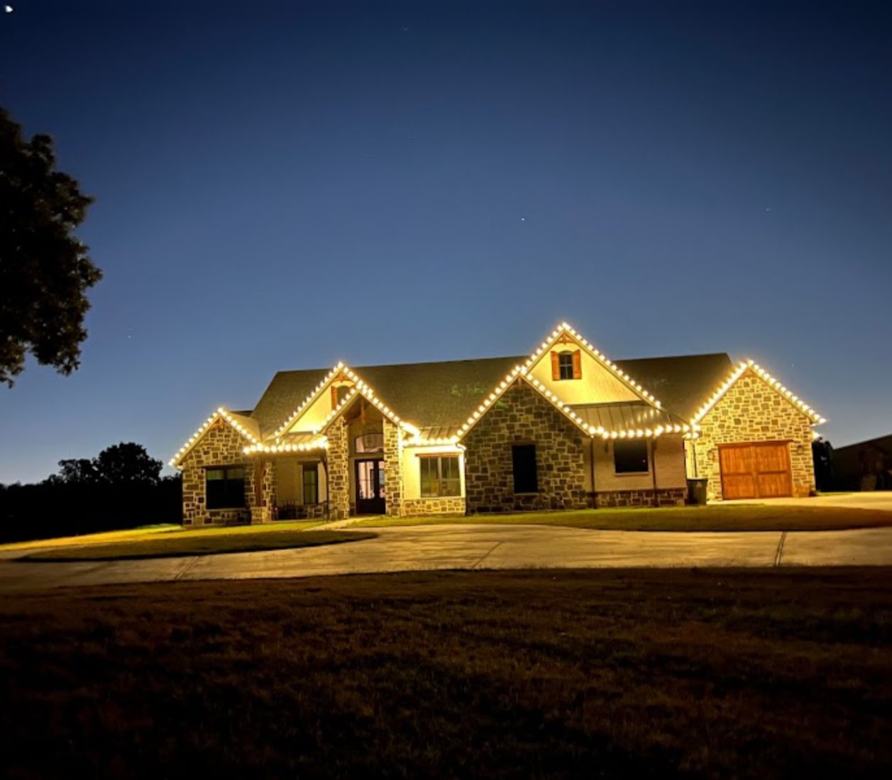 Holiday Lights for Landscape Legends in Roanoke, TX
