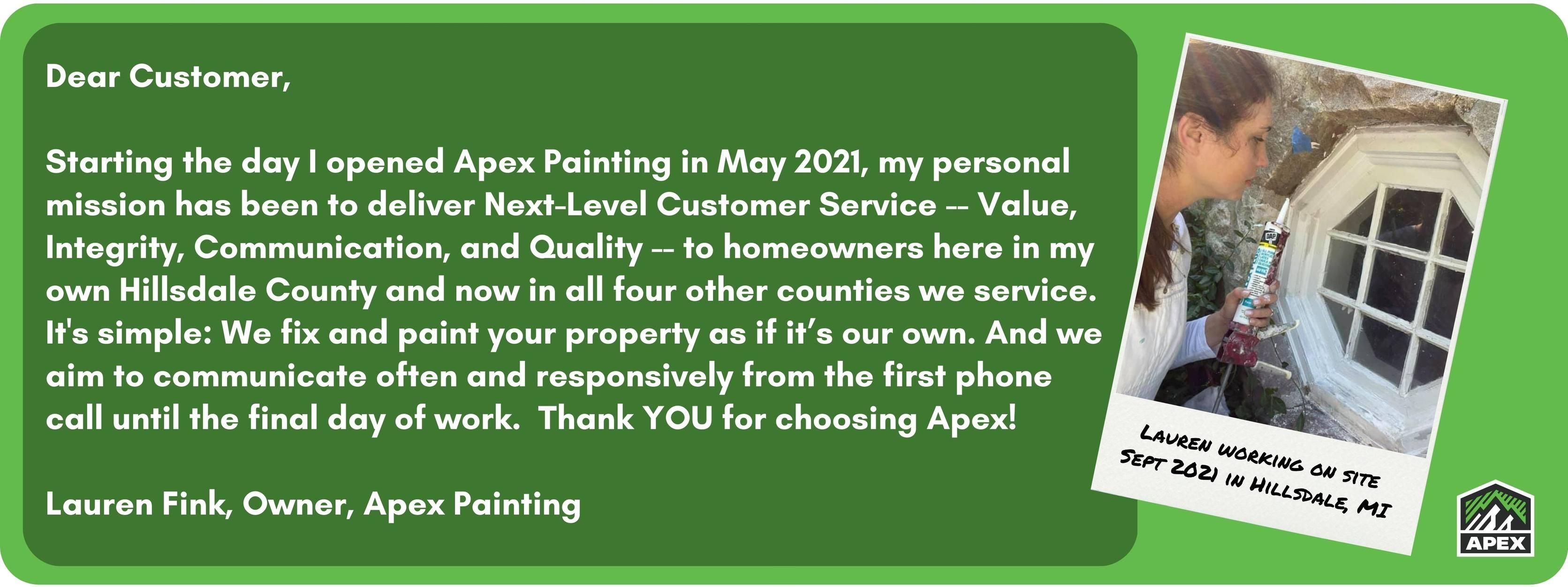  for Apex Painting in Livonia, MI