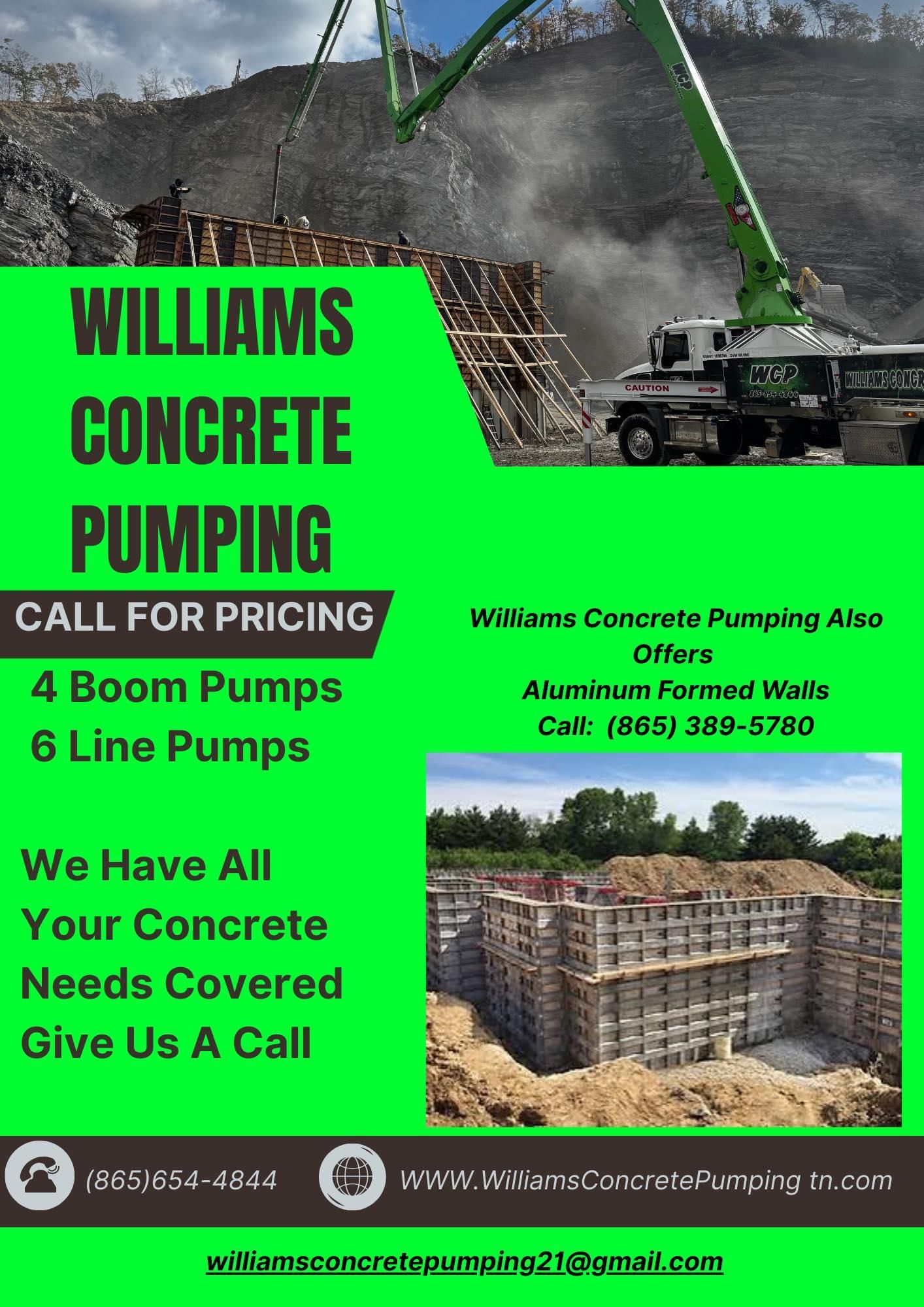  for Williams Concrete Pumping in Knoxville, Tennessee