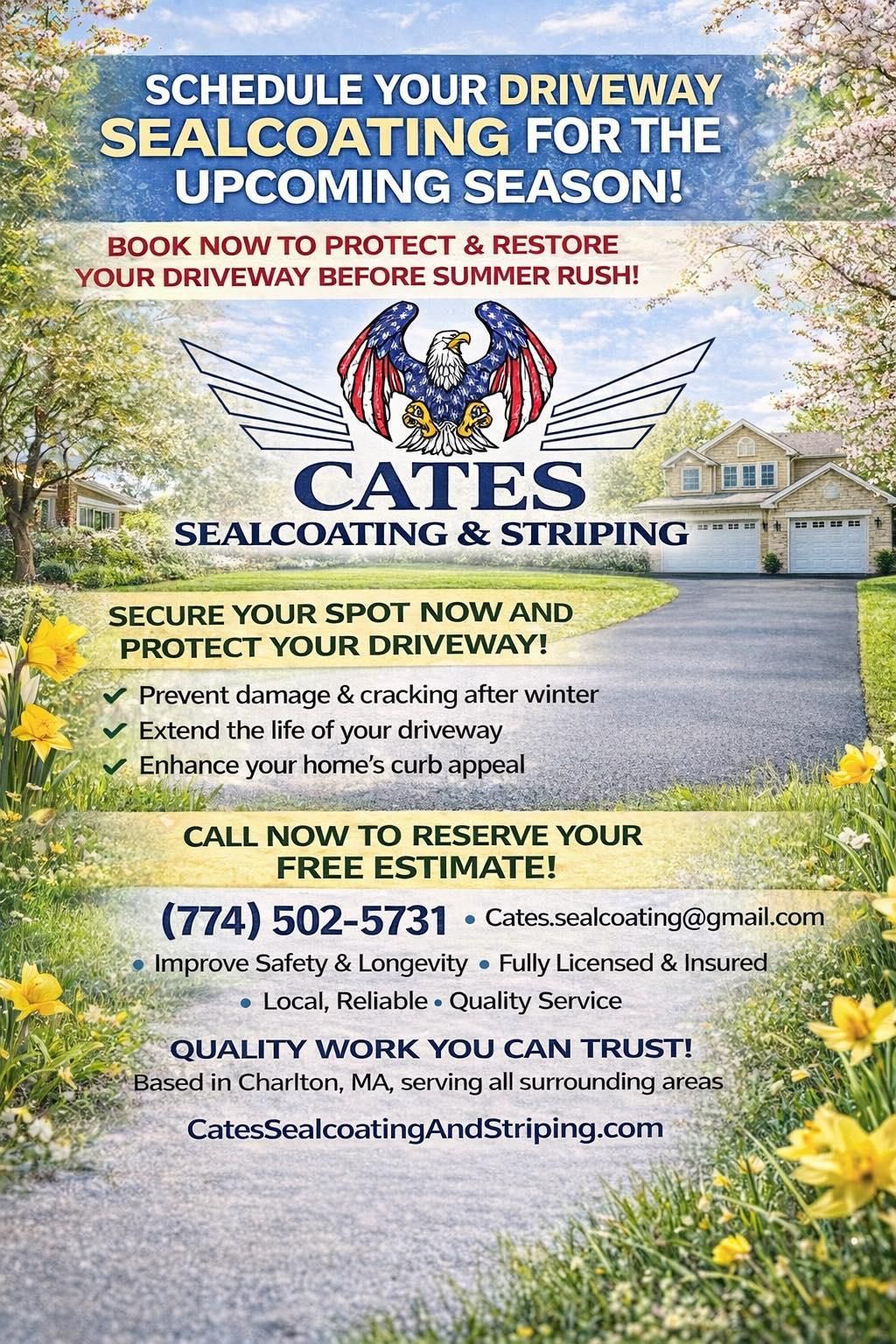  for Cates Sealcoating and Striping in Charlton, MA