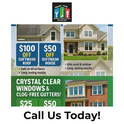  for Squeaky Clean Windows Gutters & More in Hoover, AL