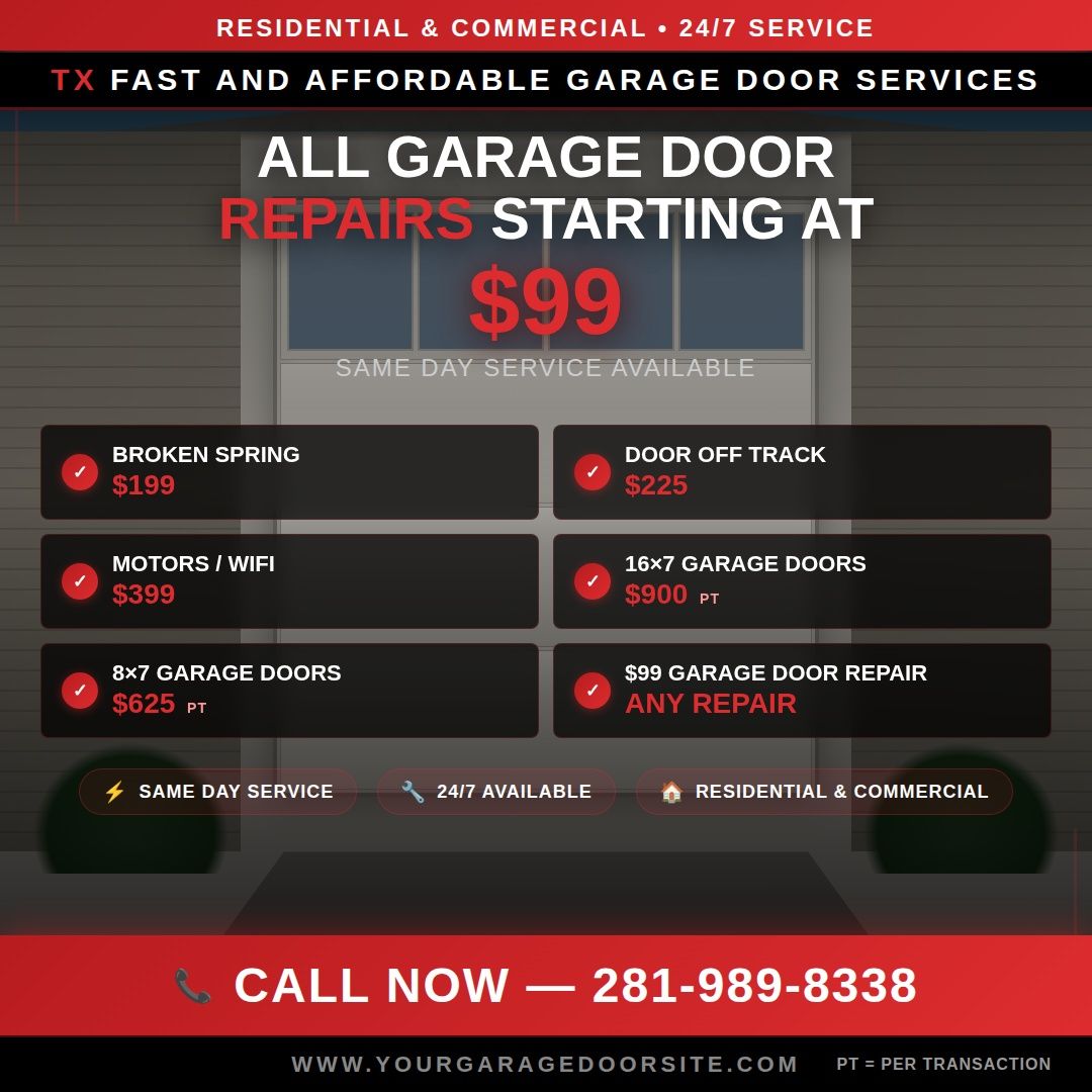  for Tx Fast And Affordable Garage Door Services in Houston, TX