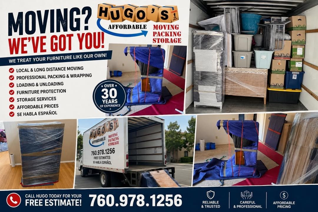  for Hugo’s Affordable Moving Labor in San Diego, CA