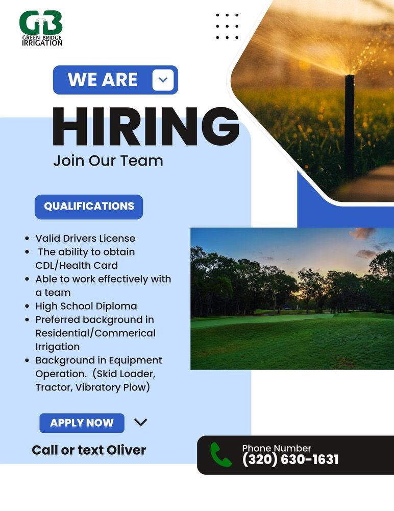  for Green Bridge Irrigation in Little Falls, MN