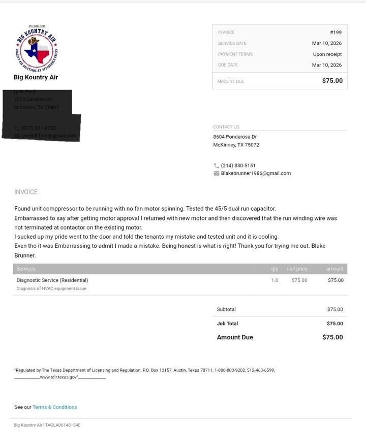  for Big Kountry Air in McKinney, TX