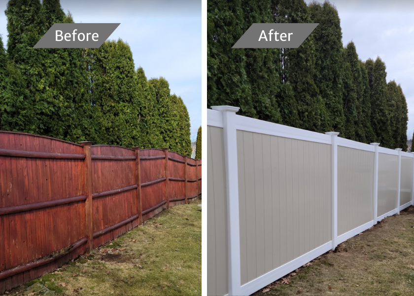 Before and After for Azorean Fence in Peabody, MA