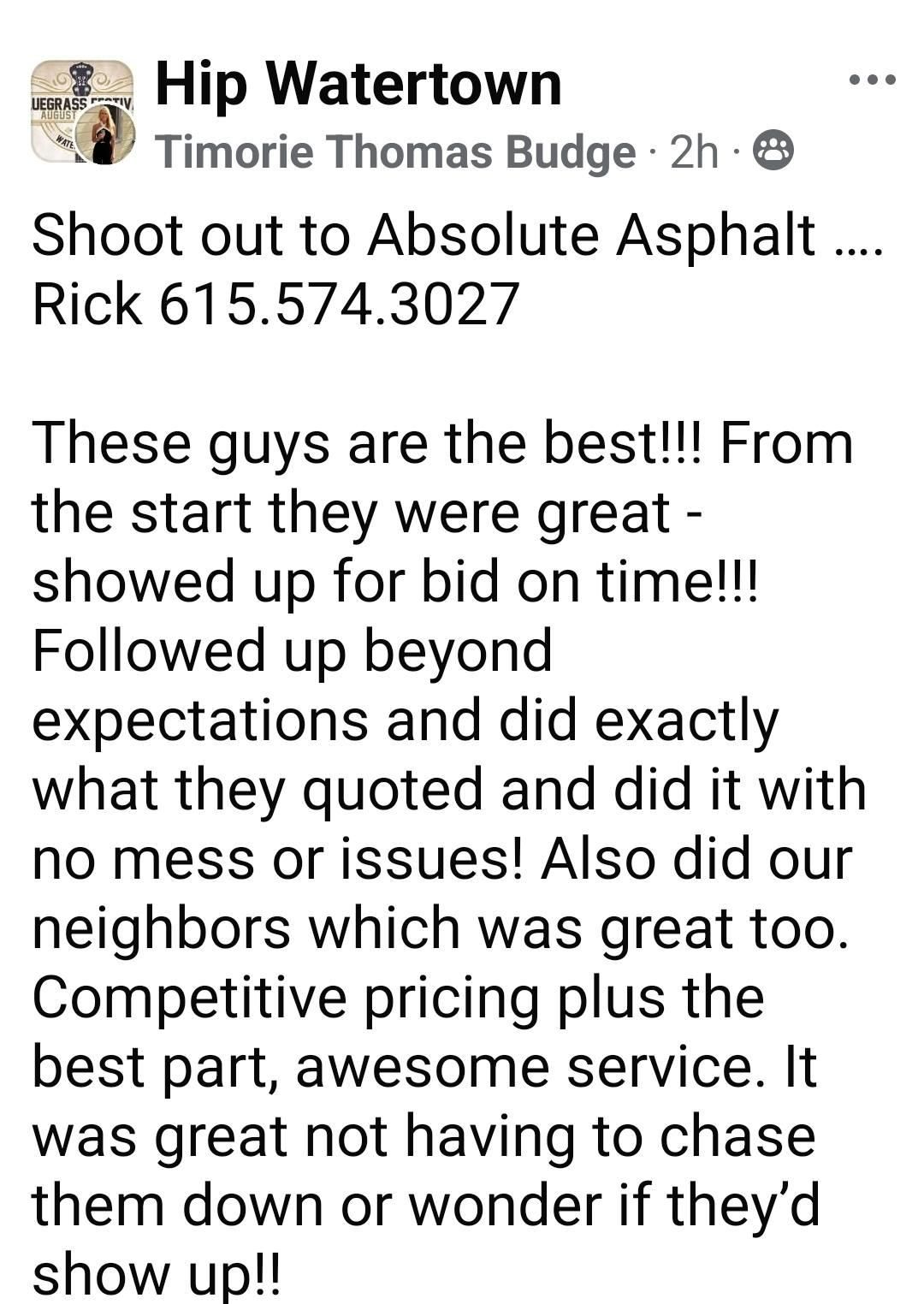  for Absolute Asphalt, Paving & Sealcoating in Lebanon, TN