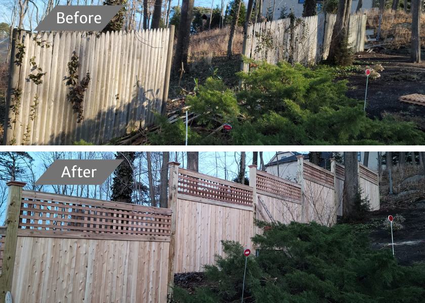 Before and After for Azorean Fence in Peabody, MA