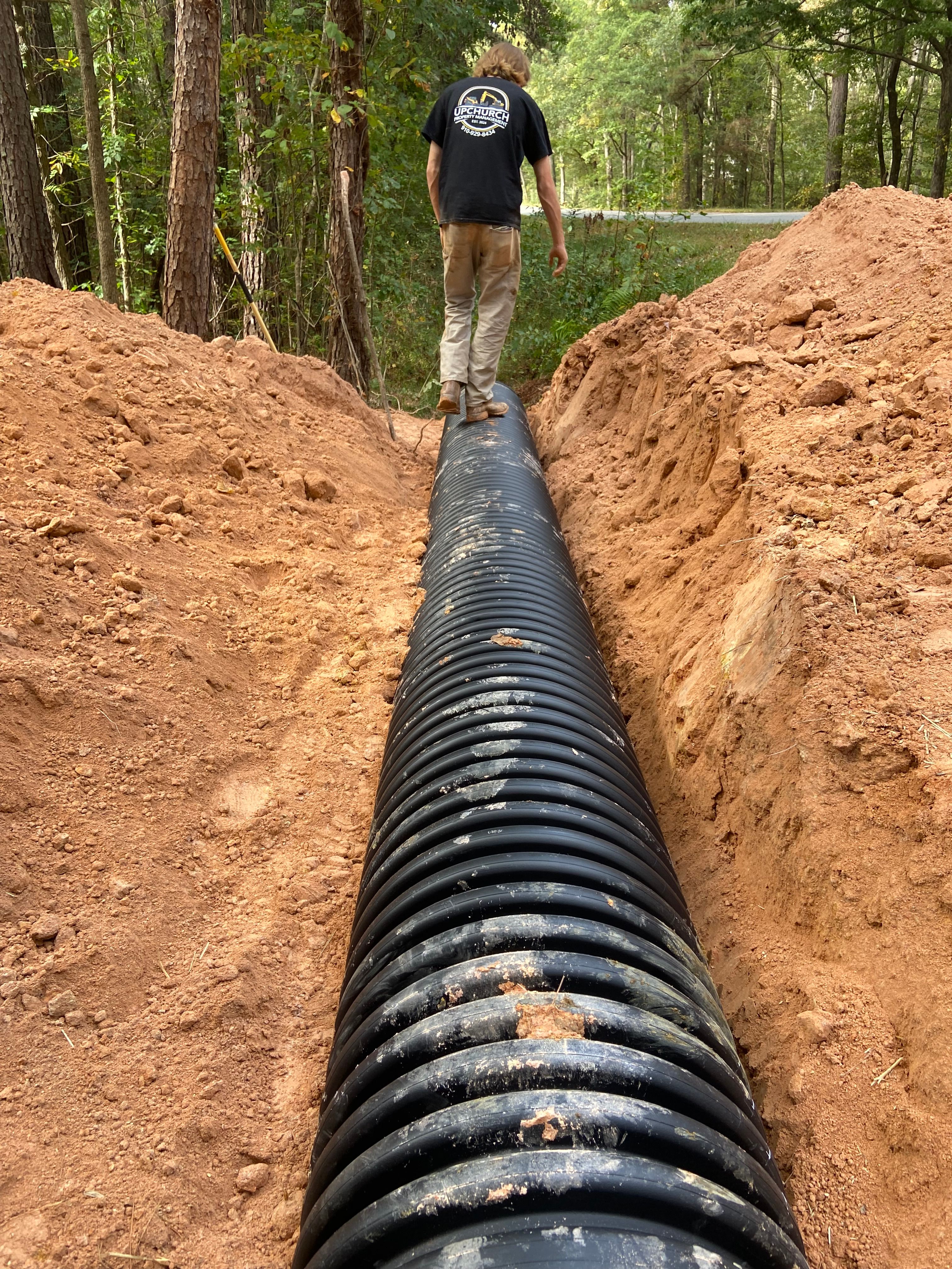 Excavating for Upchurch Property Management in Carthage, NC