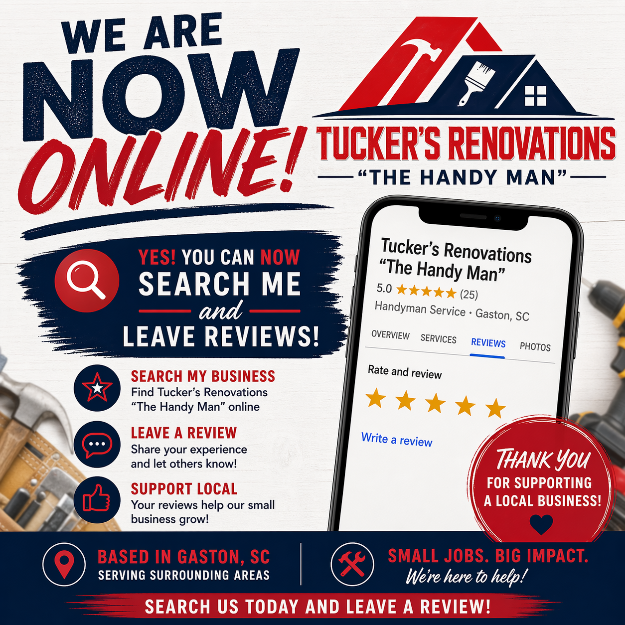  for Tucker's Renovations "The Handy Man" in Columbia, SC