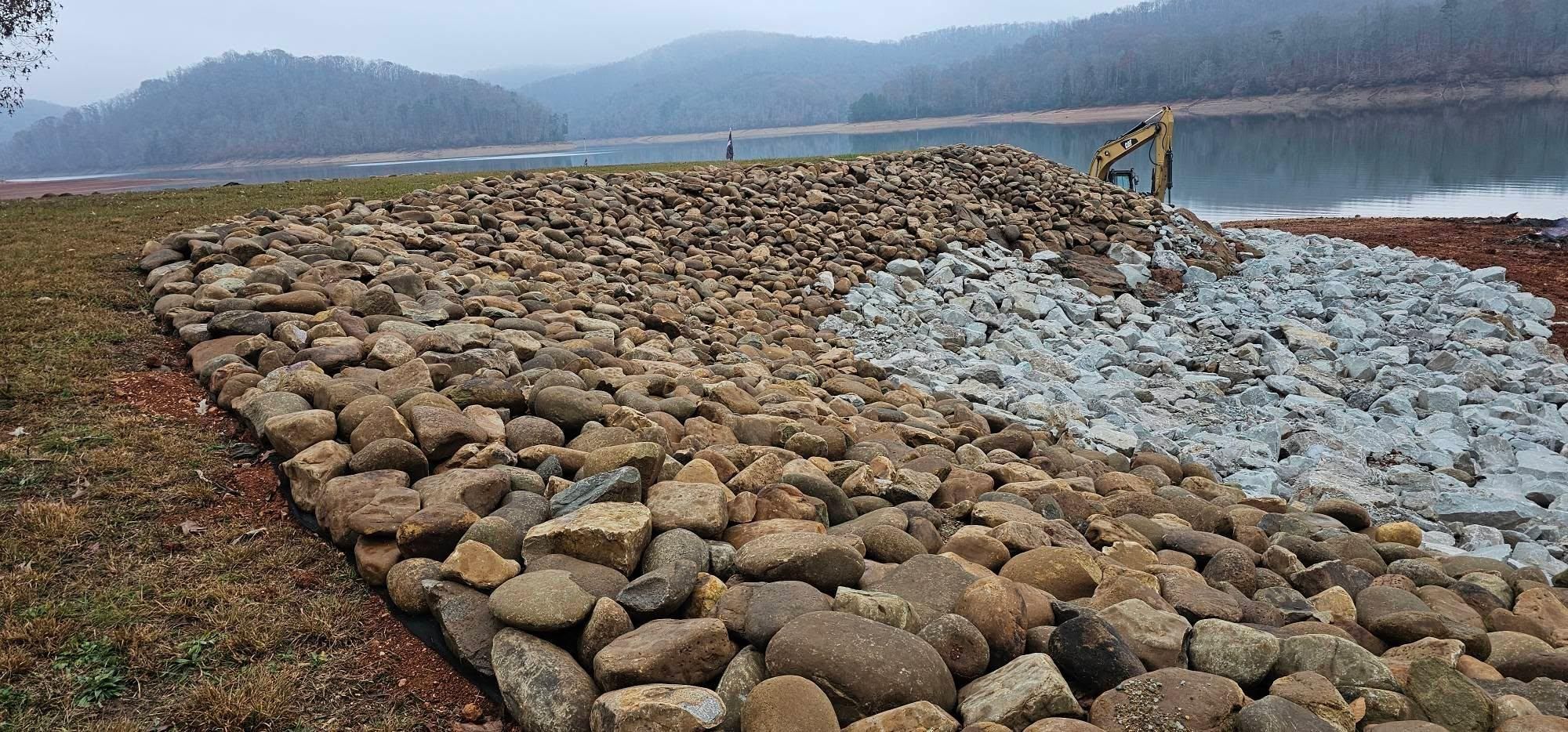 Rip Rap for Restoration Shoreline Norris Lake Rip Rap in Norris Lake, TN